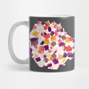 Abstract Brushstrokes Painting Red Mug